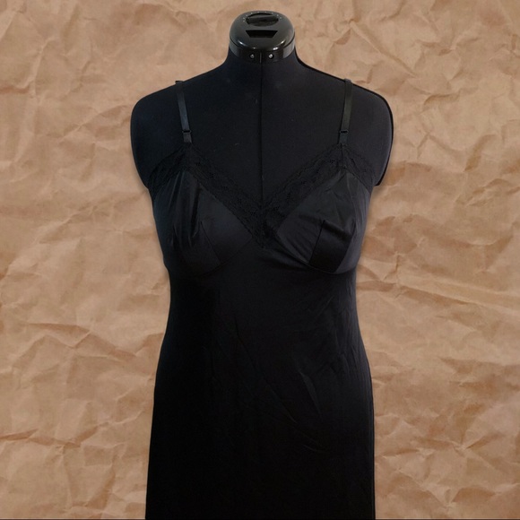 Vintage Vanity Fair Black Slip Mini Dress - Picture 6 of 16